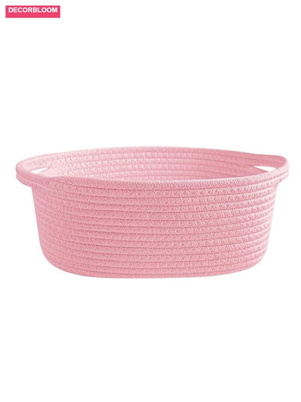Woven Cotton Rope Storage Basket with Handle